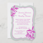 Invitation à mariage violet vert orchidée graphiqu (Dos)