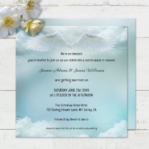Invitation A Match Made in Heaven Angel Wings Wedding