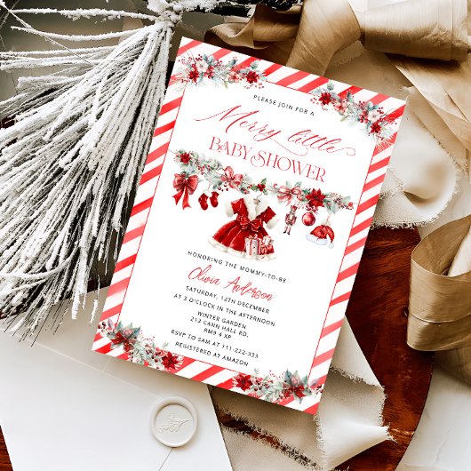 Invitation A Merry Little Christmas Baby Shower