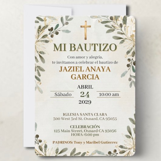Invitation à Mon Baptême pour Garçon ou Fille