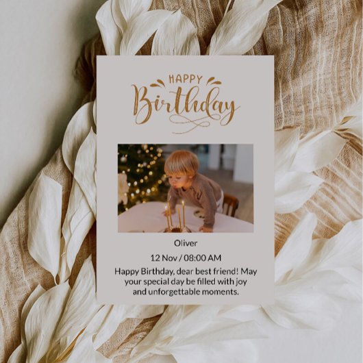 Invitation À mon bébé le plus doux Joyeux anniversaire, l'amo