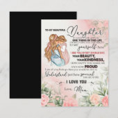 Invitation À Mon Cadeau Fille, Lettre D'Amour Fille Et Maman (Devant / Derrière)