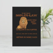 Invitation À mon cher gendre, donnez-vous une fille magnifiqu (Debout devant)