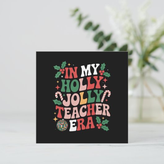 Invitation À mon ère de professeur de Noël joyeux et de vibes (Debout devant)