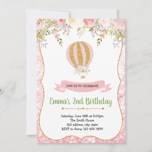 Invitation à montgolfière (Devant)