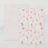Invitation à motif floral doux (Devant / Derrière)