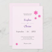 invitation à motif rose (Devant / Derrière)