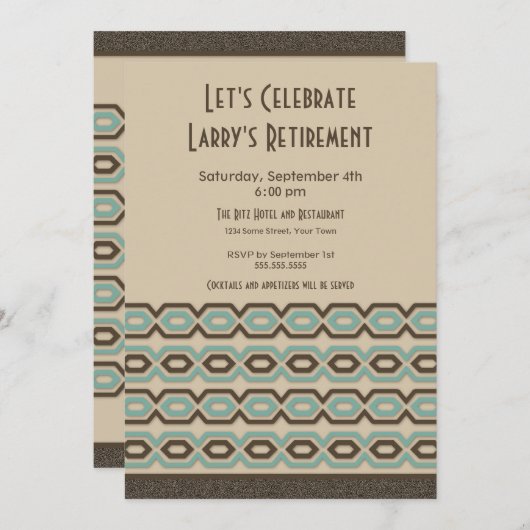 Invitation à motifs rétro chic (Devant / Derrière)