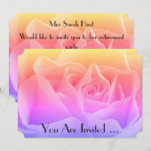 Invitation à multicolor Rose floral (Devant / Derrière)