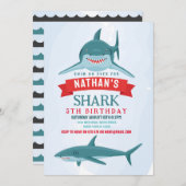 Invitation à nager pour l'anniversaire du requin (Devant / Derrière)