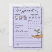 Invitation A New Chapter begins Baby Prediction Game Card (Devant)