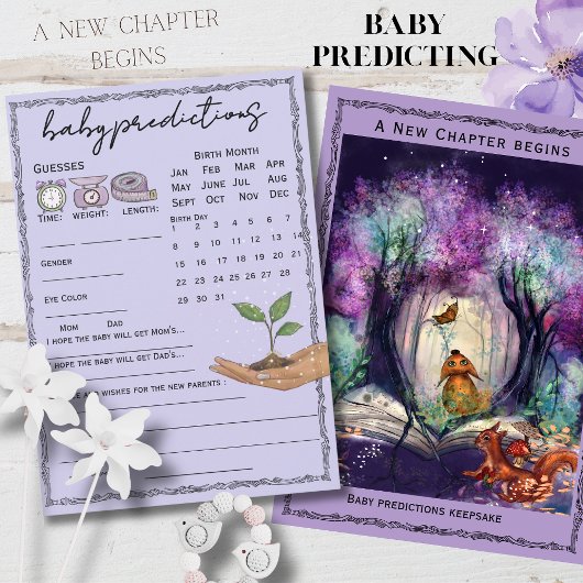 Invitation A New Chapter begins Baby Prediction Game Card