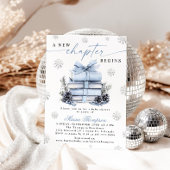 Invitation A New Chapter Begins Blue Bow Winter Baby Shower