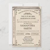 Invitation A New Chapter Begins Book Lover Bridal Shower Inv (Devant)