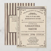 Invitation A New Chapter Begins Book Lover Bridal Shower Inv (Devant / Derrière)
