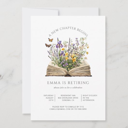Invitation A New Chapter Begins Retirement Party (Devant)