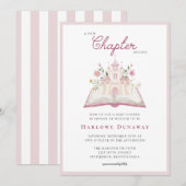 Invitation A New Chapter Begins Storybook Baby Shower  (Devant / Derrière)