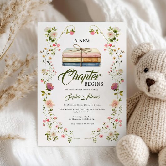 Invitation A New Chapter Begins Storybook Baby Shower