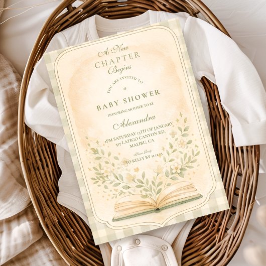 Invitation A New Chapter Botanical Baby Shower