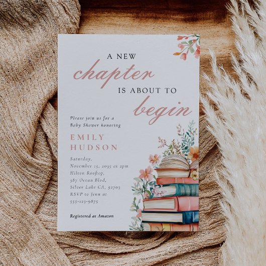 Invitation A New Chapter Floral Baby Shower