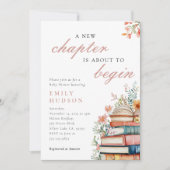 Invitation A New Chapter Floral Baby Shower (Devant)
