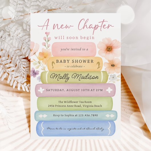 Invitation A New Chapter Hand Drawn Storybook Baby Shower