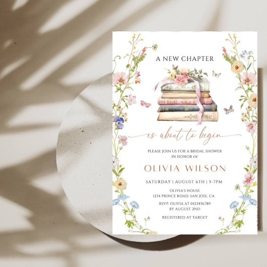Invitation A New Chapter Is About to Begin Bridal Shower