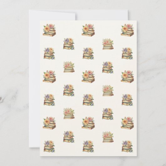 Invitation A New Chapter is Coming, Books With Flowers (Dos)