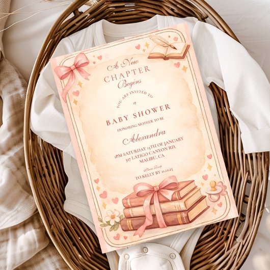 Invitation A New Chapter Storybook Baby Shower