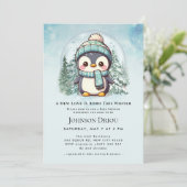 Invitation A New Love Is Born This Winter Winter Penguin Baby (Debout devant)