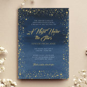 Invitation A Night Under the Stars Gold Navy Blue Prom