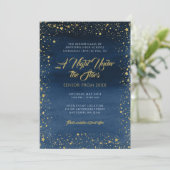 Invitation A Night Under the Stars Gold Navy Blue Prom (Debout devant)