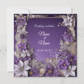 Invitation à nikkah Mariage fleuri violet (Devant)