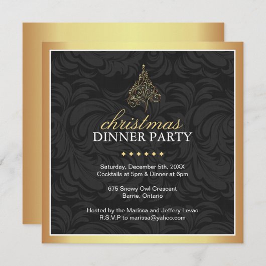 Invitation à Noël classique (Devant / Derrière)