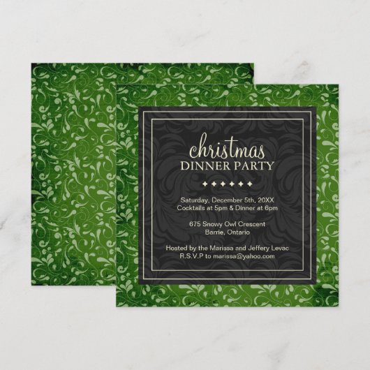 Invitation à Noël classique (Devant / Derrière)