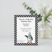 Invitation à Noël de Pingouin de dessin animé (Debout devant)