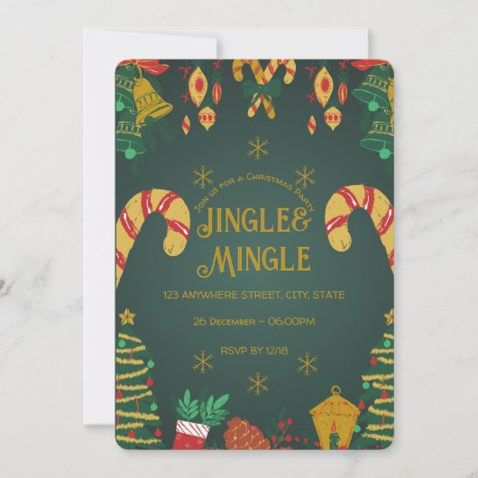 Invitation à Noël Jingle et Mingle (Devant)