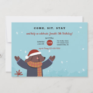 Invitation à Noël Puppy