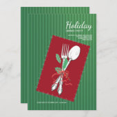 Invitation à Noël Silverware (Devant / Derrière)