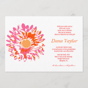 Invitation à nommer un bébé juif de fleurs roses H