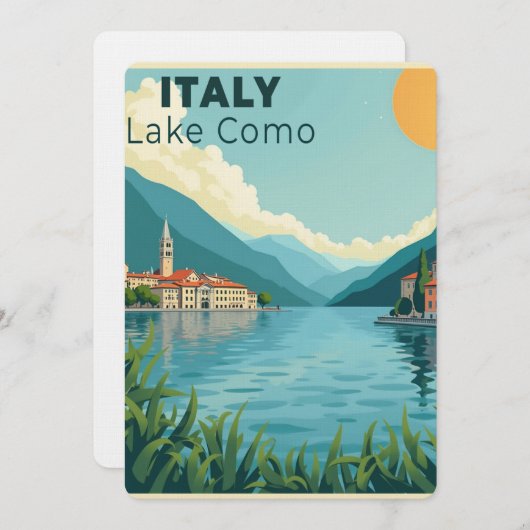 Invitation A Nostalgic Classic Travel Poster – Italy Lake Com (Devant / Derrière)