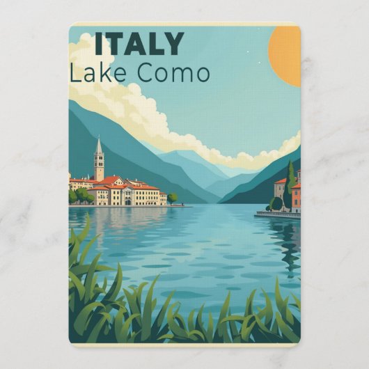 Invitation A Nostalgic Classic Travel Poster – Italy Lake Com (Devant)