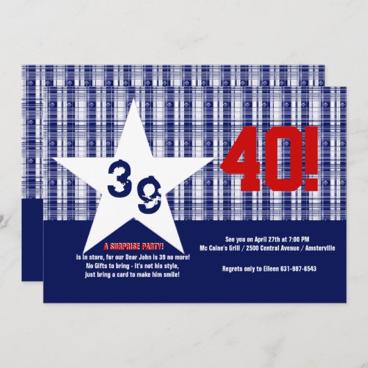 Invitation à notre fête d'anniversaire (Devant / Derrière)