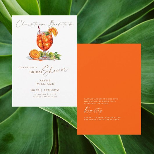 Invitation À notre future mariée Aperol Spritz Bridal II