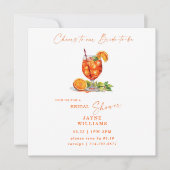 Invitation À notre future mariée Tchin Tchin Aperol Carré de  (Devant)