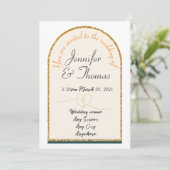 Invitation à notre mariage/bordure dorée (Debout devant)
