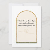 Invitation à notre mariage/bordure dorée (Dos)