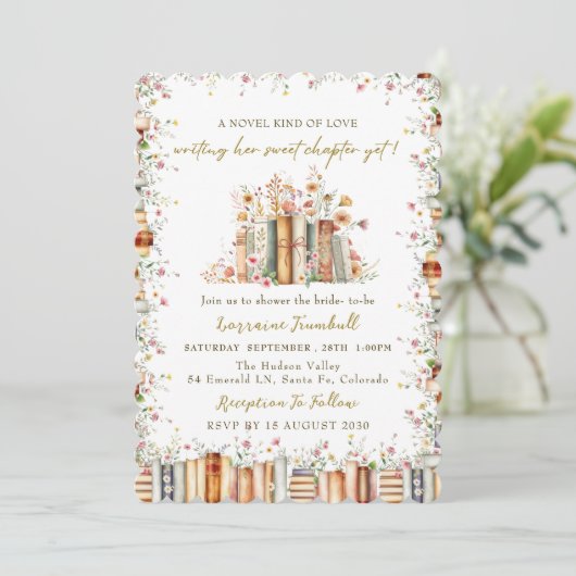 Invitation A Novel Kind of Love - Book Story Bridal Shower (Debout devant)