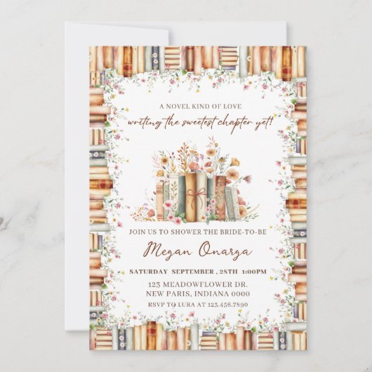 Invitation A Novel Kind of Love Book Theme Bridal Shower   (Devant)
