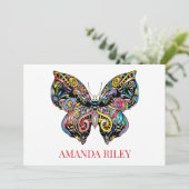 Invitation à papillon / Carte pour notes personnal (Debout devant)